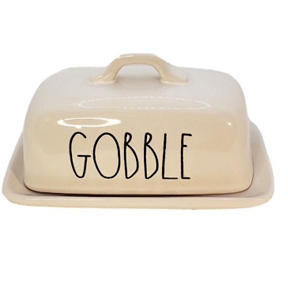 Rae Dunn covered GOBBLE butter dish NEW Thanksgiving butter dish - Picture 1 of 4